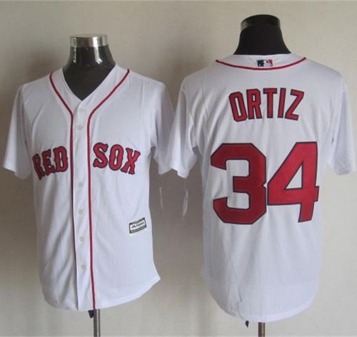 Red sox #34 David Ortiz White New Cool Base Stitched MLB Jersey - Click Image to Close